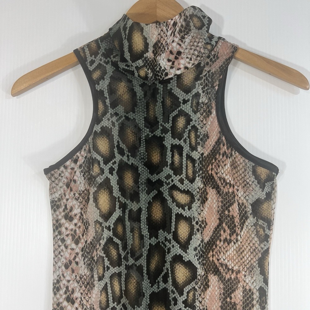 ALEJANDRO COLLECTION Snakeskin Mesh Bodycon Maxi Dress Sz Small Sleeveless *READ - Picture 2 of 9